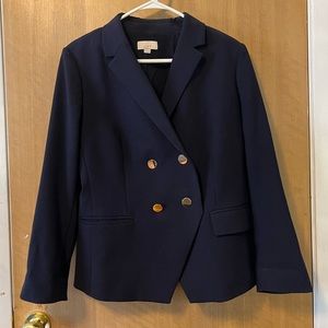 LOFT Navy Double Breasted Blazer
